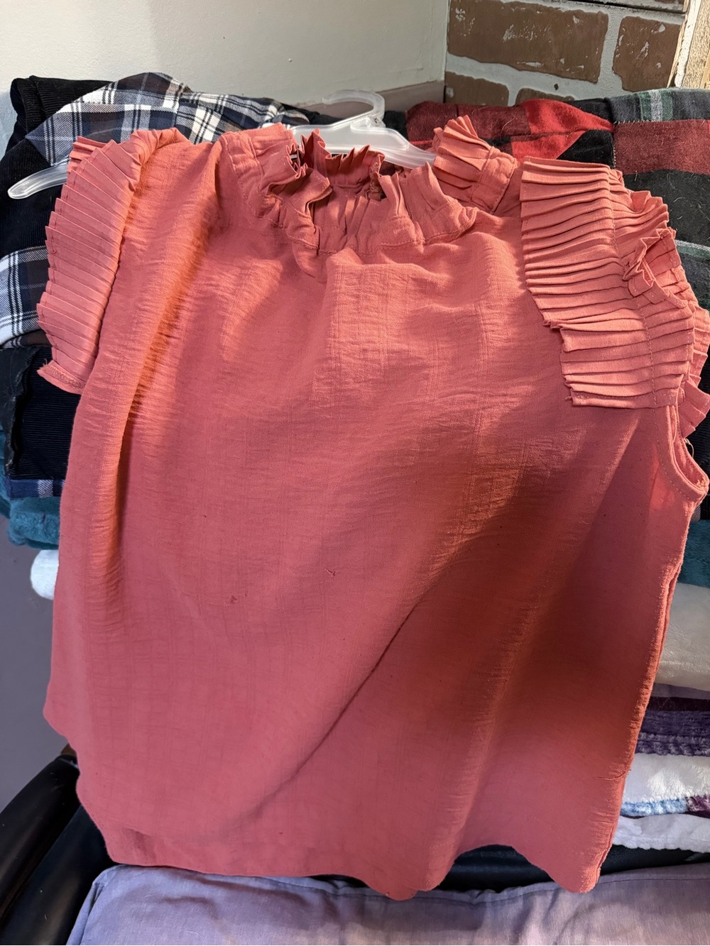 Umgee Coral Ruffled Sleeveless Camisole